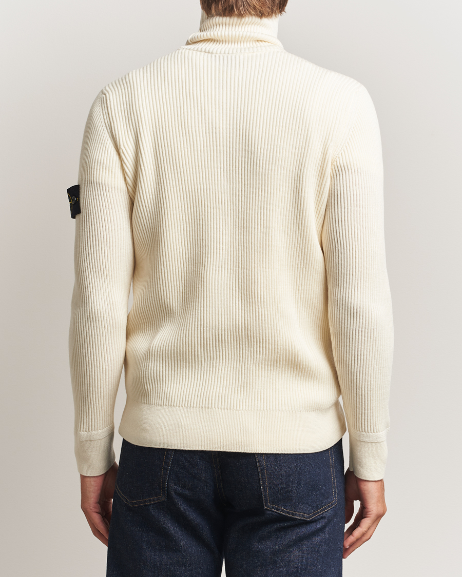 Herren | Pullover | Stone Island | Full Rib Wool Turtleneck Ivory
