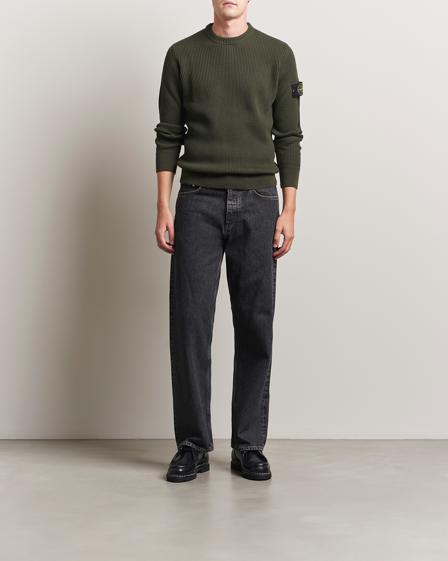 Herren | Pullover | Stone Island | Full Rib Crewneck Military Green