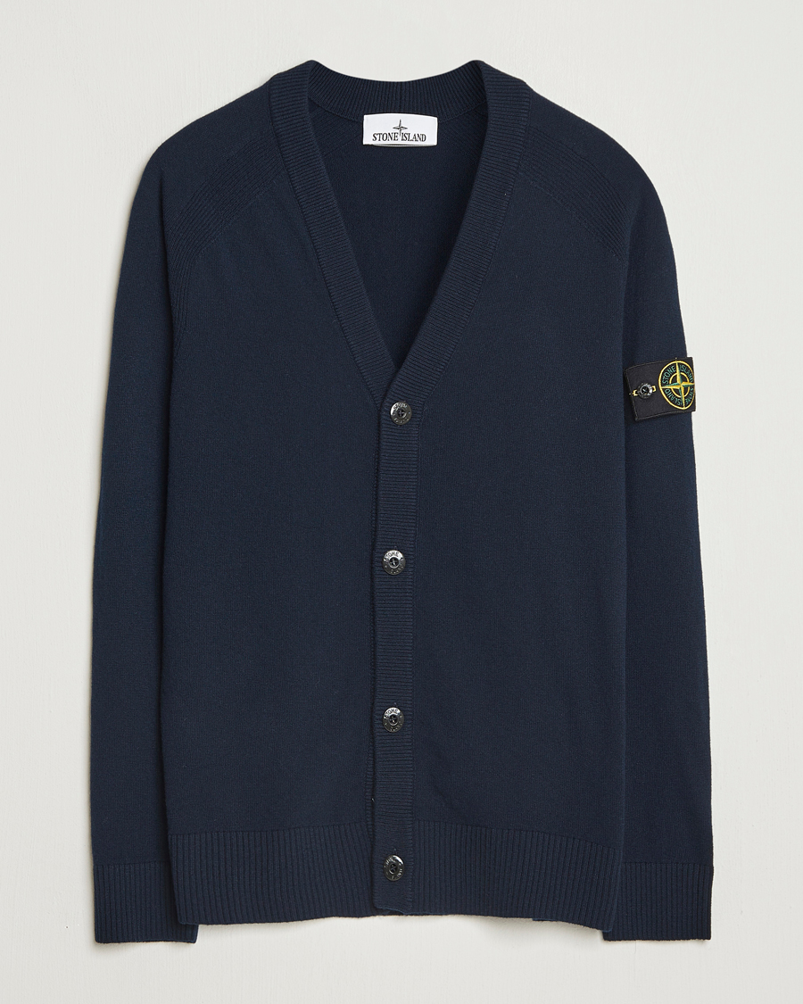 Herren | Pullover | Stone Island | Knitted Geelong Wool Cardigan Navy