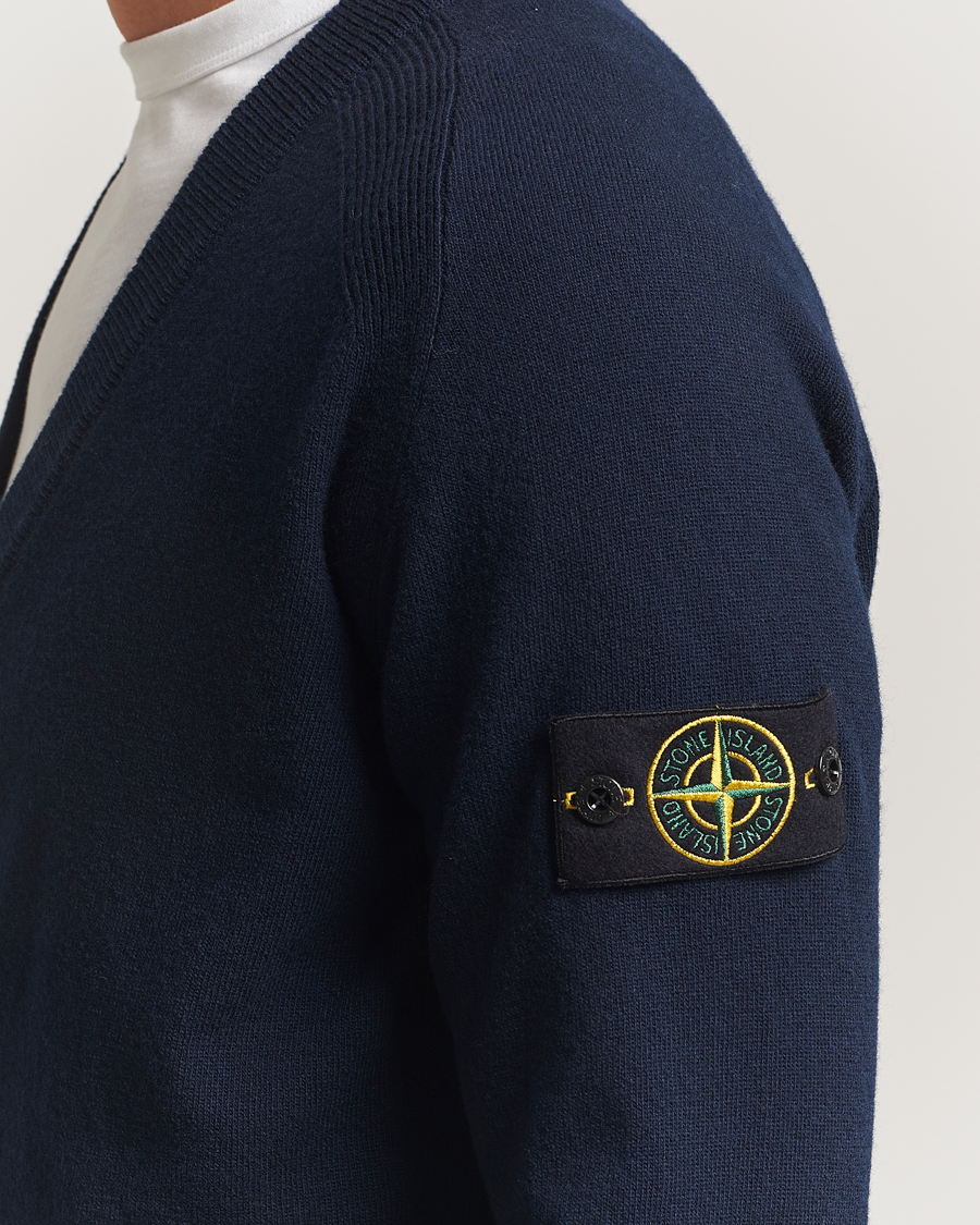 Herren | Pullover | Stone Island | Knitted Geelong Wool Cardigan Navy