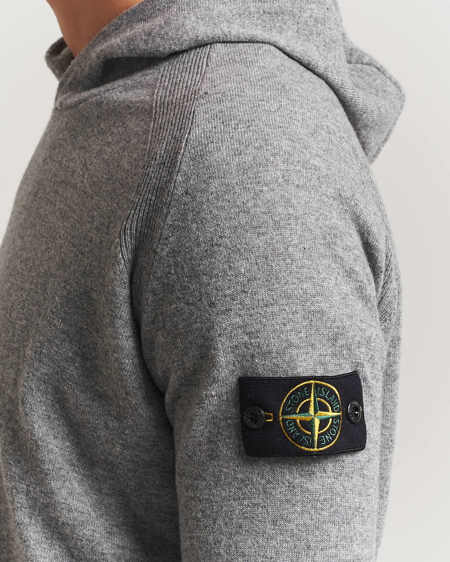 Herren | Pullover | Stone Island | Knitted Geelong Wool Hood Cement Melange