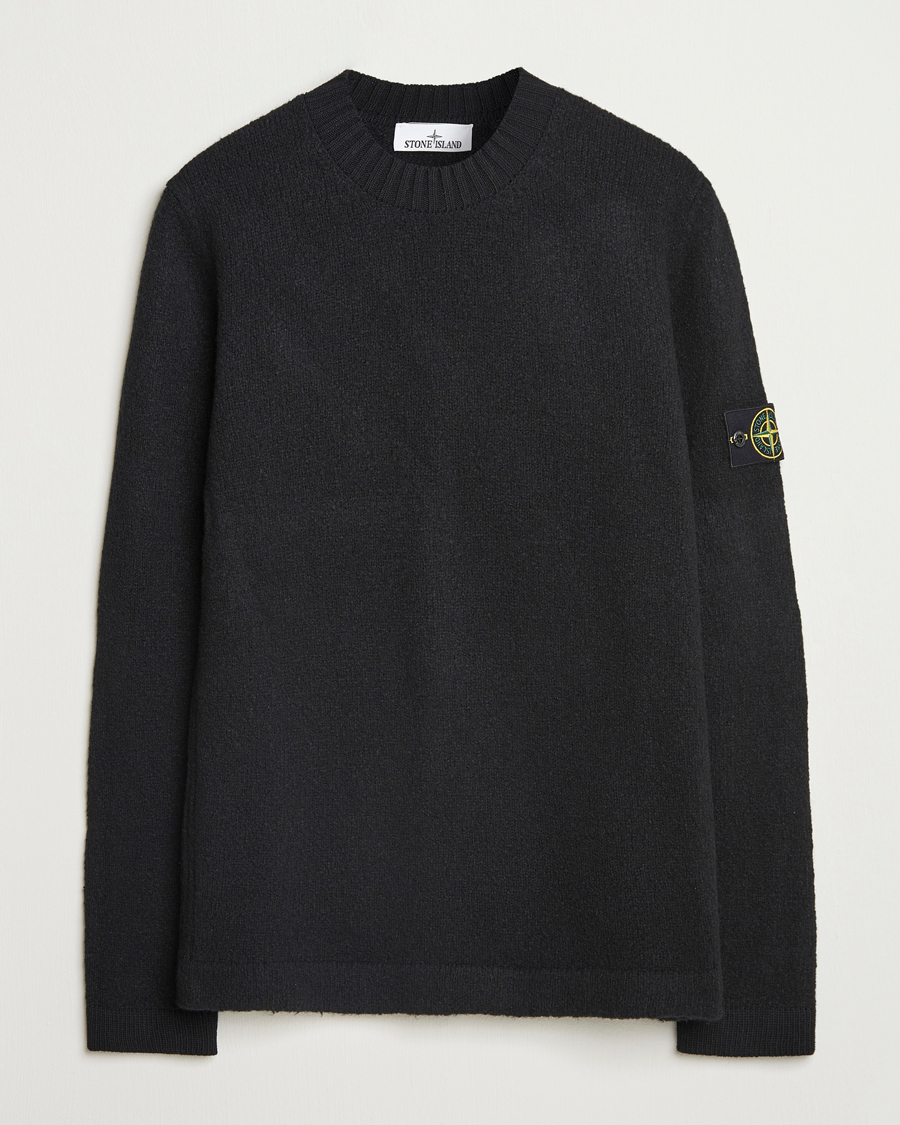 Herren | Pullover | Stone Island | Brushed Knitted Wool Crew Neck Black