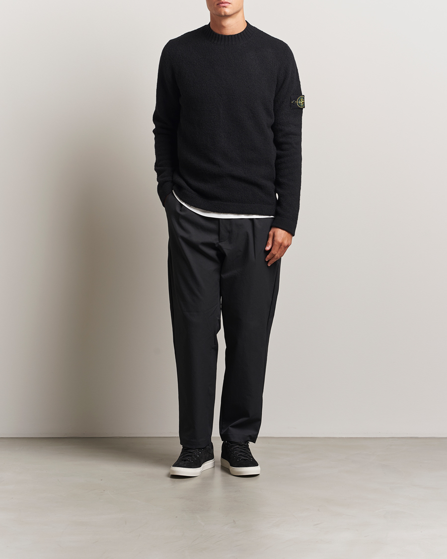 Herren | Pullover | Stone Island | Brushed Knitted Wool Crew Neck Black