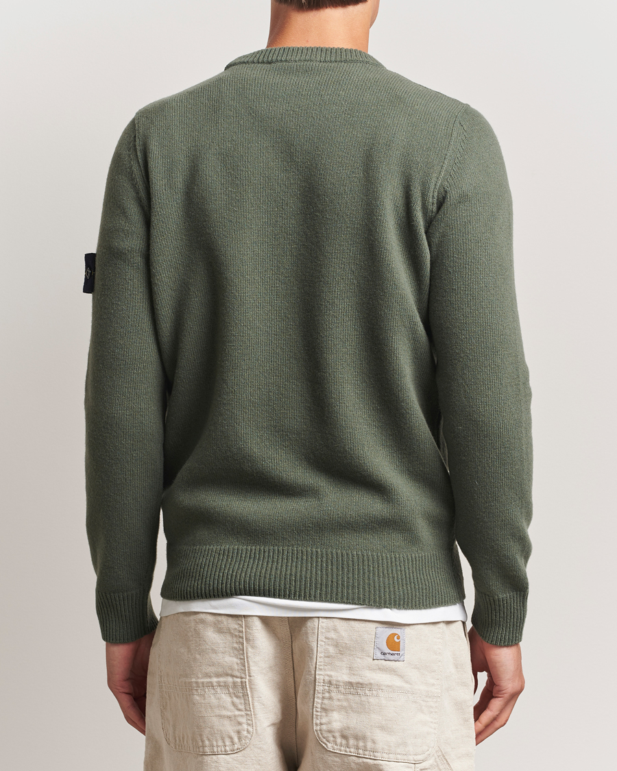 Herren | Pullover | Stone Island | Knitted Lambswool Crew Neck Military Green