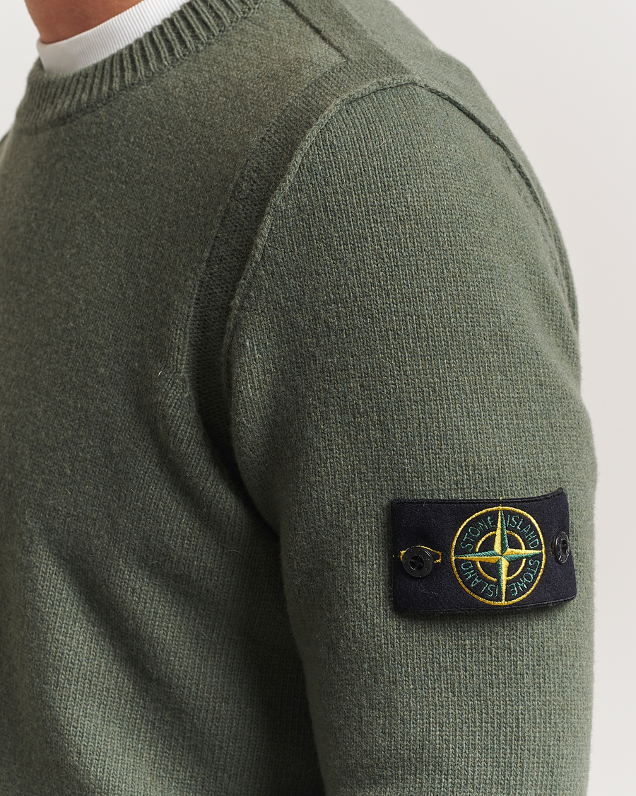 Herren | Pullover | Stone Island | Knitted Lambswool Crew Neck Military Green