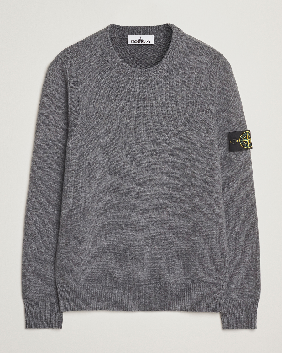 Herren | Pullover | Stone Island | Knitted Lambswool Crew Neck Cement Melange