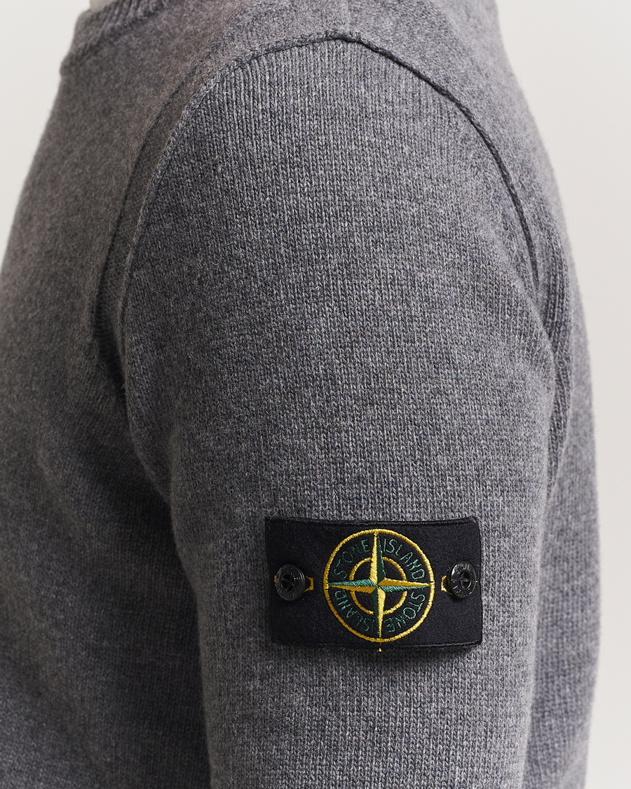 Herren | Pullover | Stone Island | Knitted Lambswool Crew Neck Cement Melange