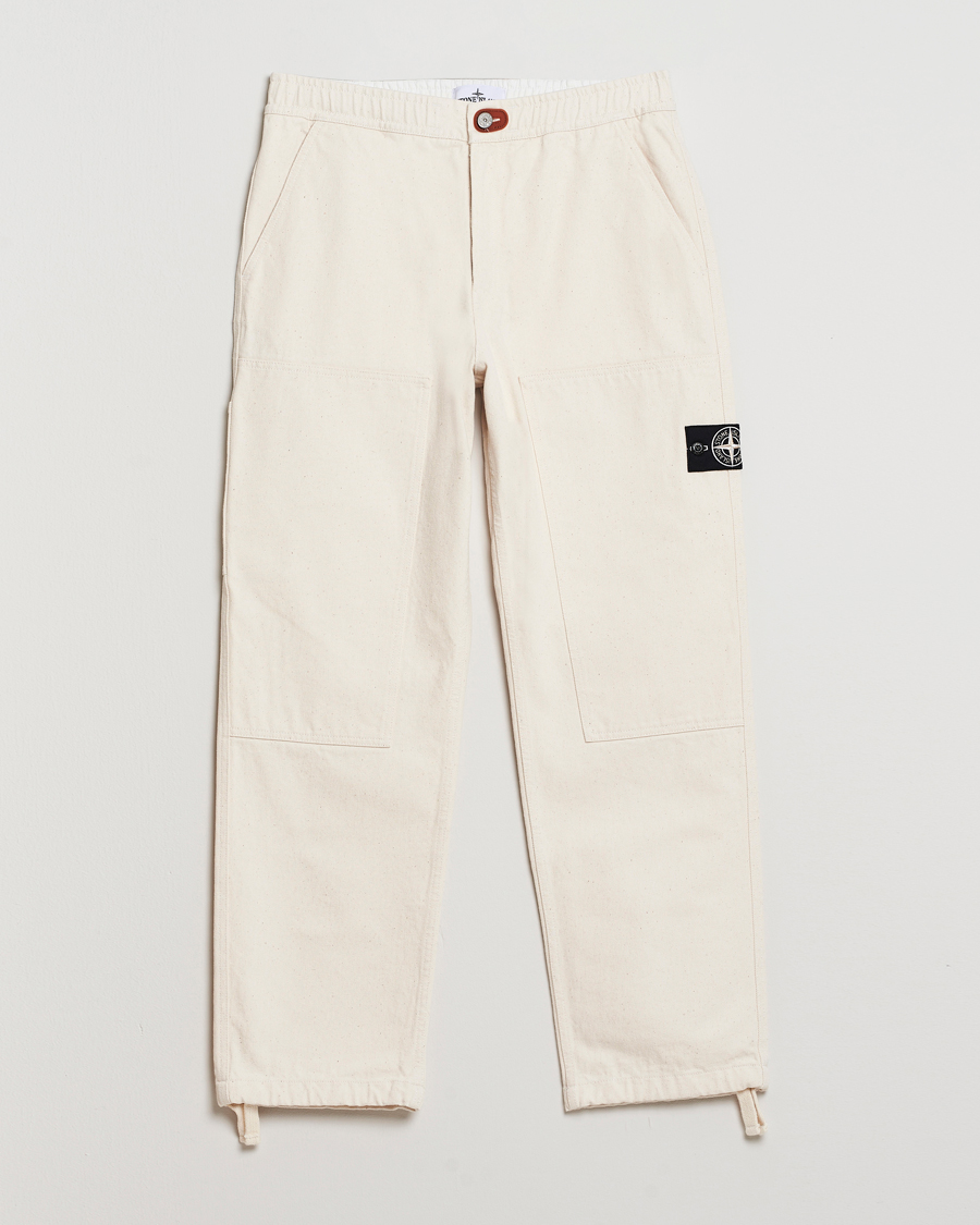Herren | Hosen | Stone Island | RAW Washed Cotton Gabardine Trousers Ivory