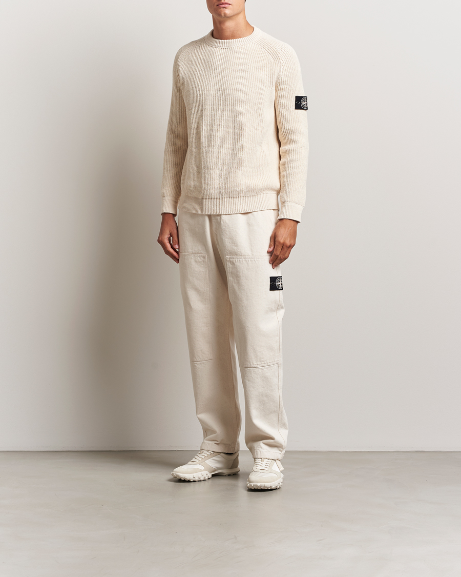Herren | Hosen | Stone Island | RAW Washed Cotton Gabardine Trousers Ivory