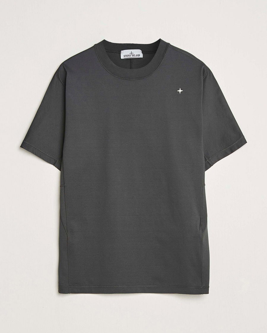 Herren | T-Shirts | Stone Island | Stellina Mercerized Cotton T-Shirt Lead Grey