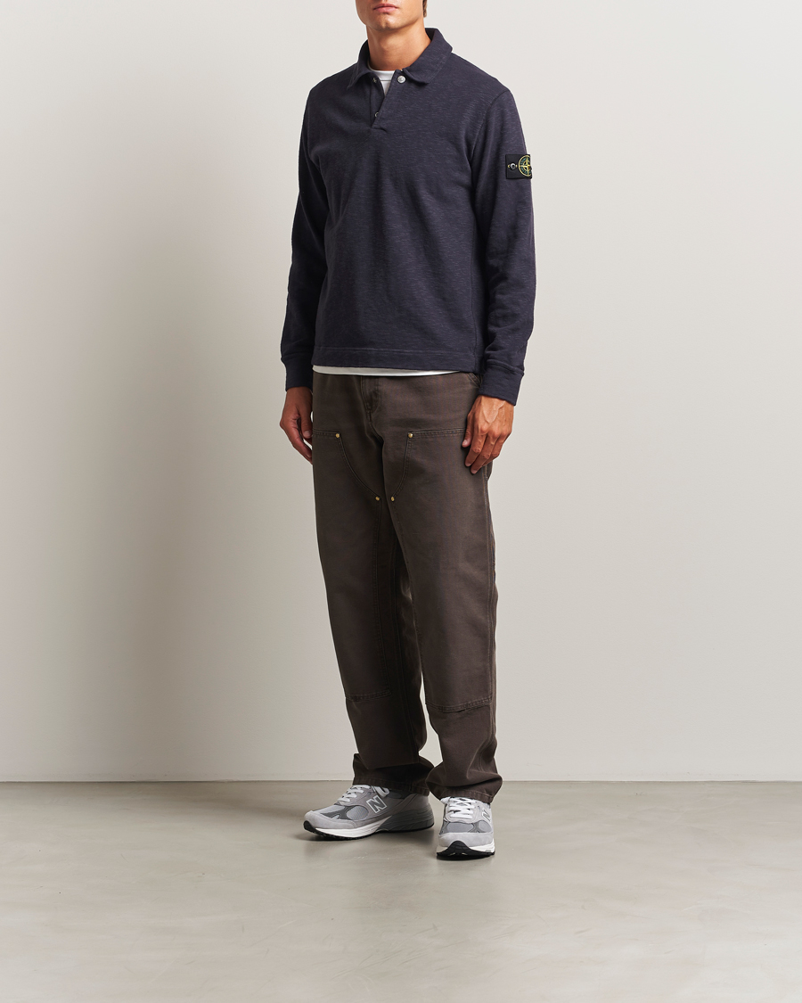 Herren | Pullover | Stone Island | Vanisé Brushed Heavy Cotton Polo Ink
