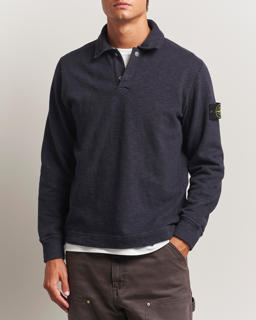 Herren | Pullover | Stone Island | Vanisé Brushed Heavy Cotton Polo Ink