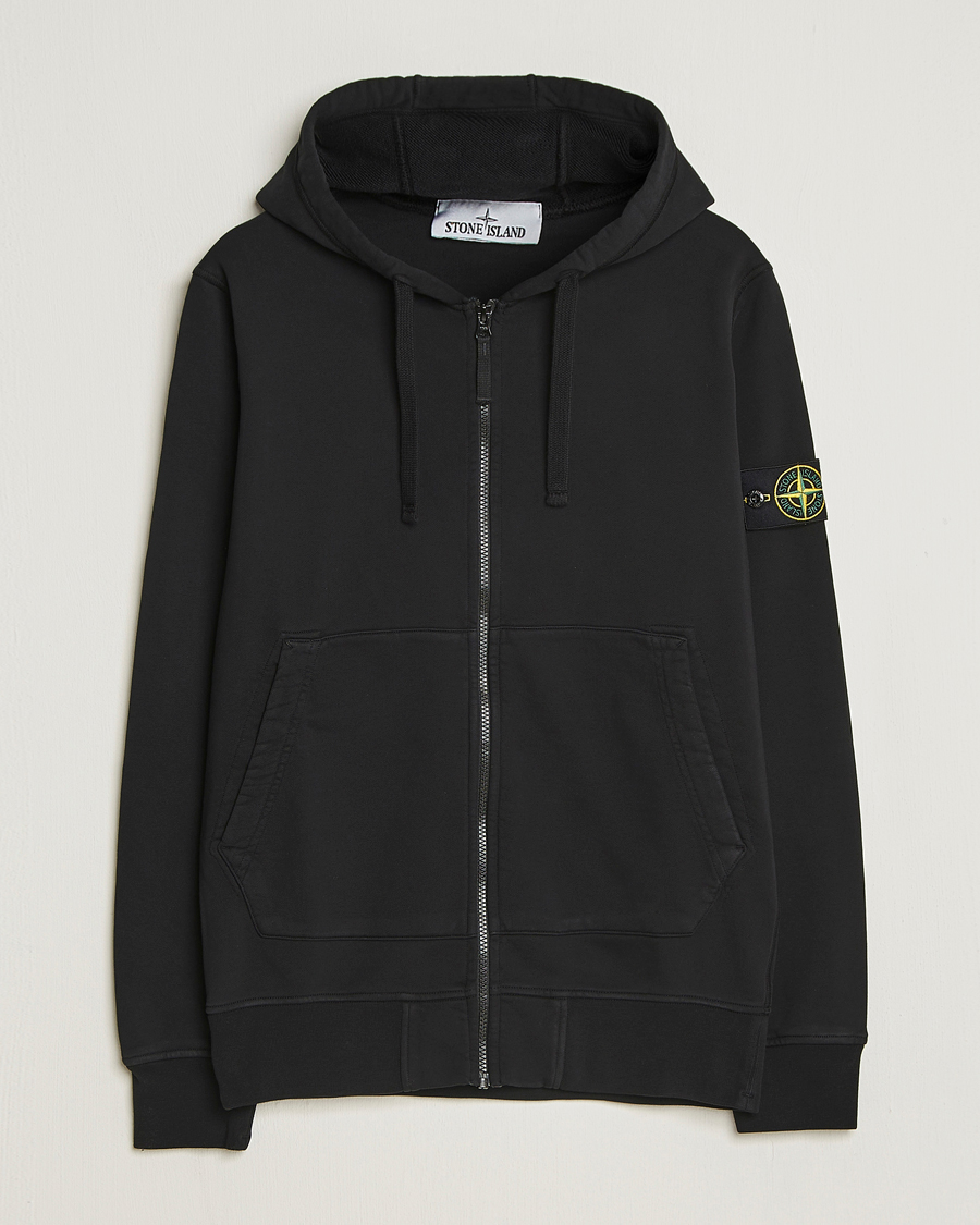 Herren | Pullover | Stone Island | Garment Dyed Fleece Full-Zip Hood Black