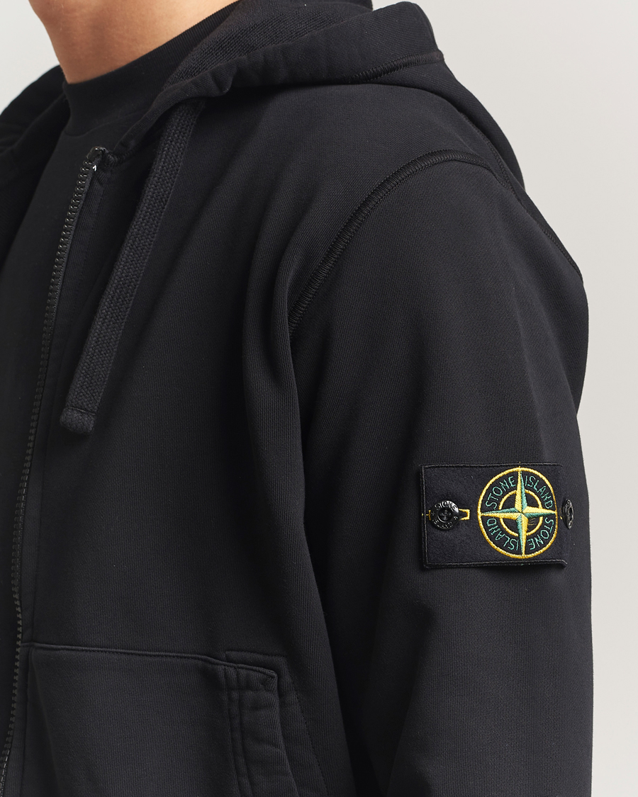 Herren | Pullover | Stone Island | Garment Dyed Fleece Full-Zip Hood Black