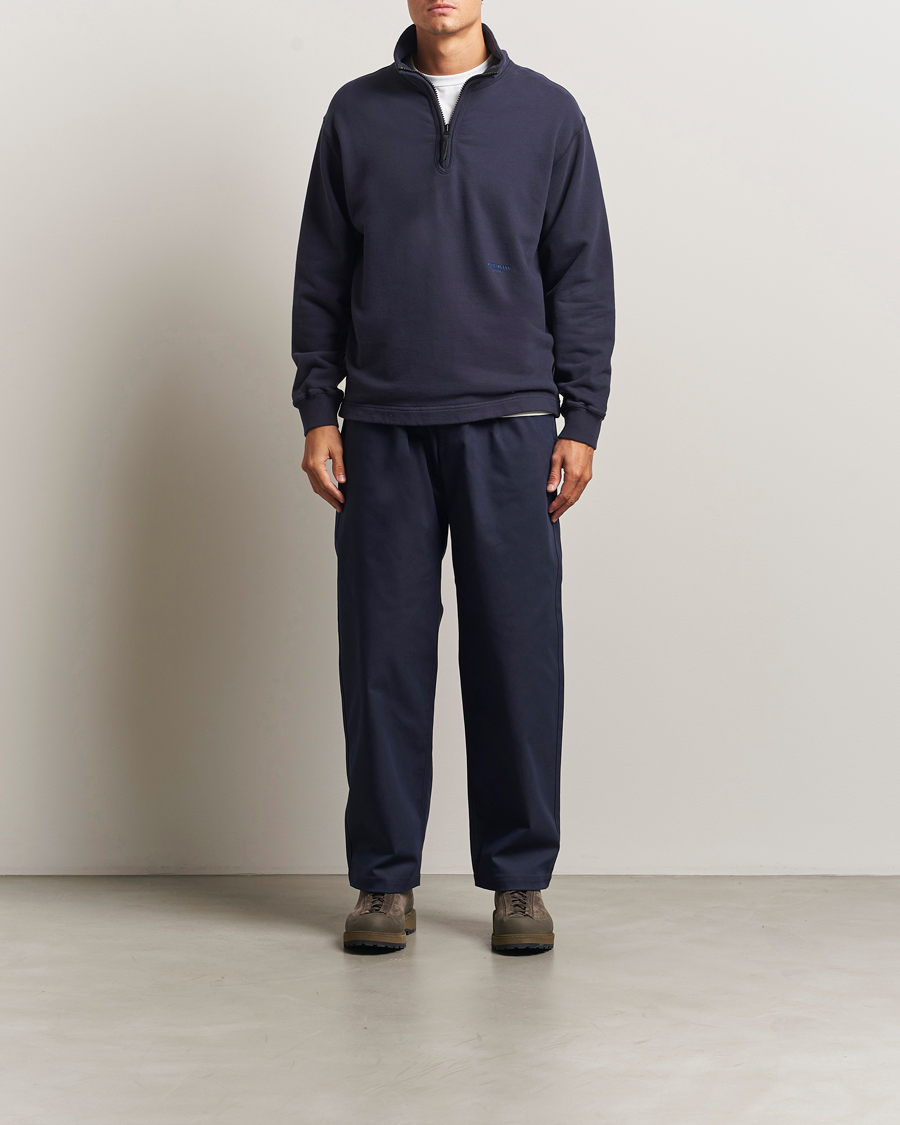 Herren | Pullover | Stone Island | Marina Brushed Organic Cotton Half-Zip Navy