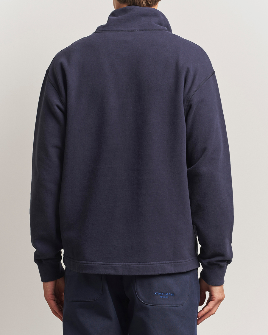 Herren | Pullover | Stone Island | Marina Brushed Organic Cotton Half-Zip Navy