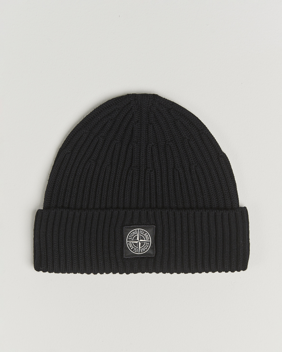 Herren | Mützen | Stone Island | Full Rib Wool Beanie Black