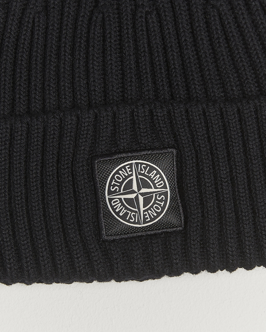 Herren | Mützen | Stone Island | Full Rib Wool Beanie Black