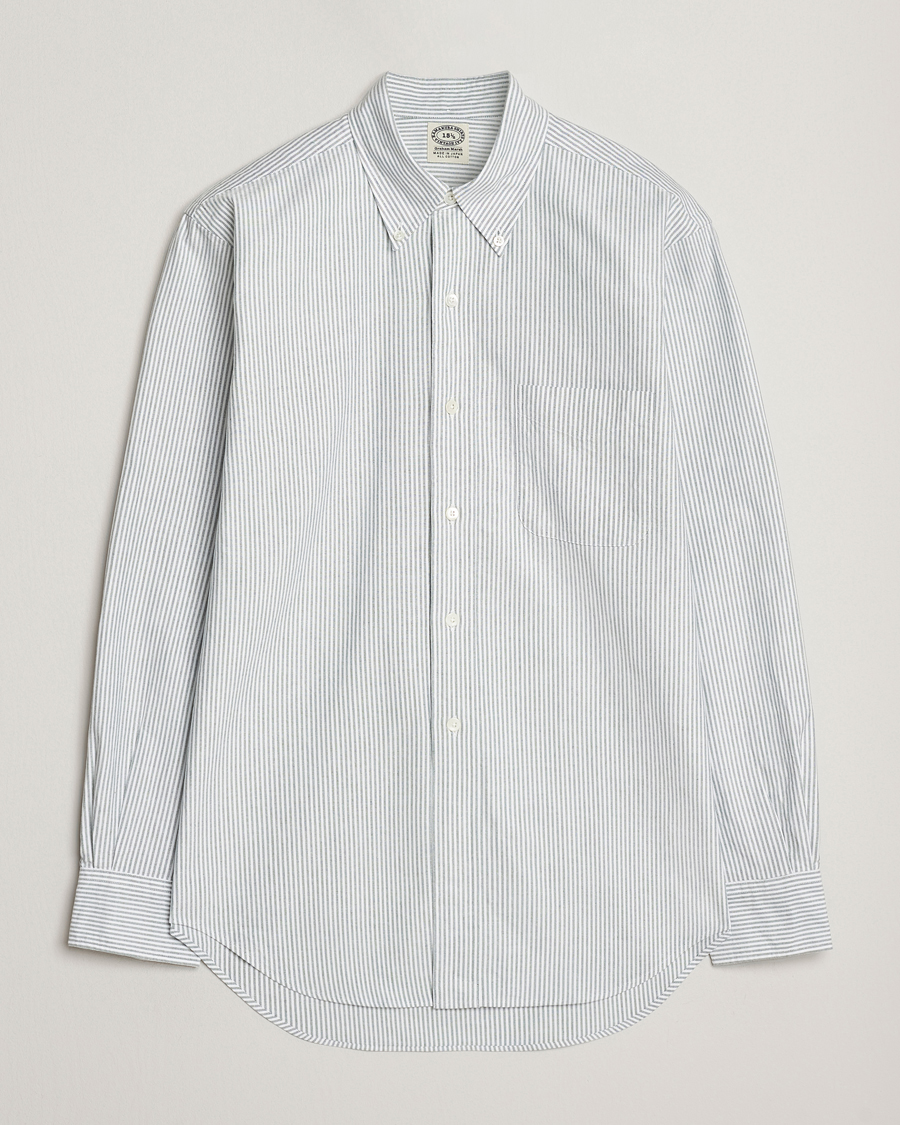 Herren | Hemden | Kamakura Shirts | Vintage Ivy Oxford Button Down Shirt Green Stripe