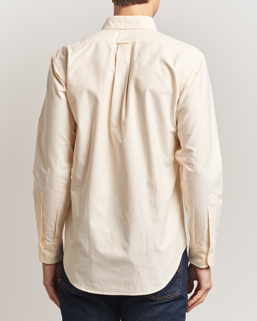 Herren | Hemden | Kamakura Shirts | Vintage Ivy Oxford Button Down Shirt Yellow Stripe