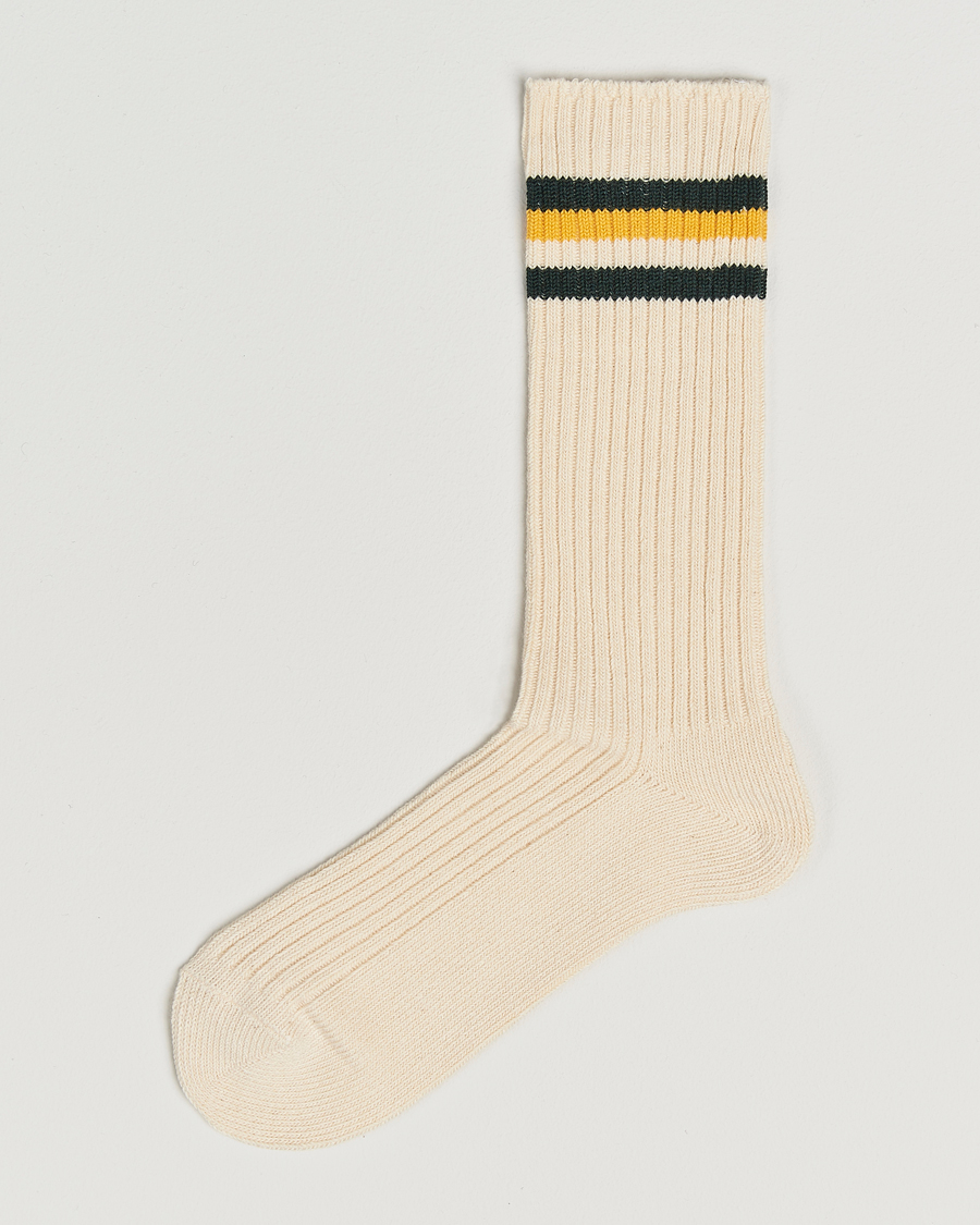Herren | Unterwäsche | Kamakura Shirts | Vintage Ivy Socks White/Yellow