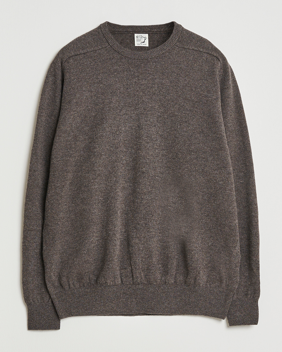 Herren | Pullover | orSlow | Simple Crew Neck Sweater Brown
