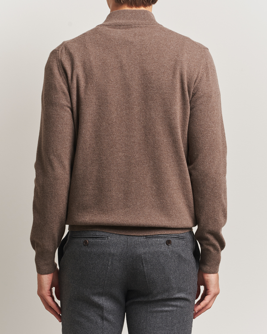 Herren | Pullover | Morgano | Wool/Cashmere Half-Zip Brown