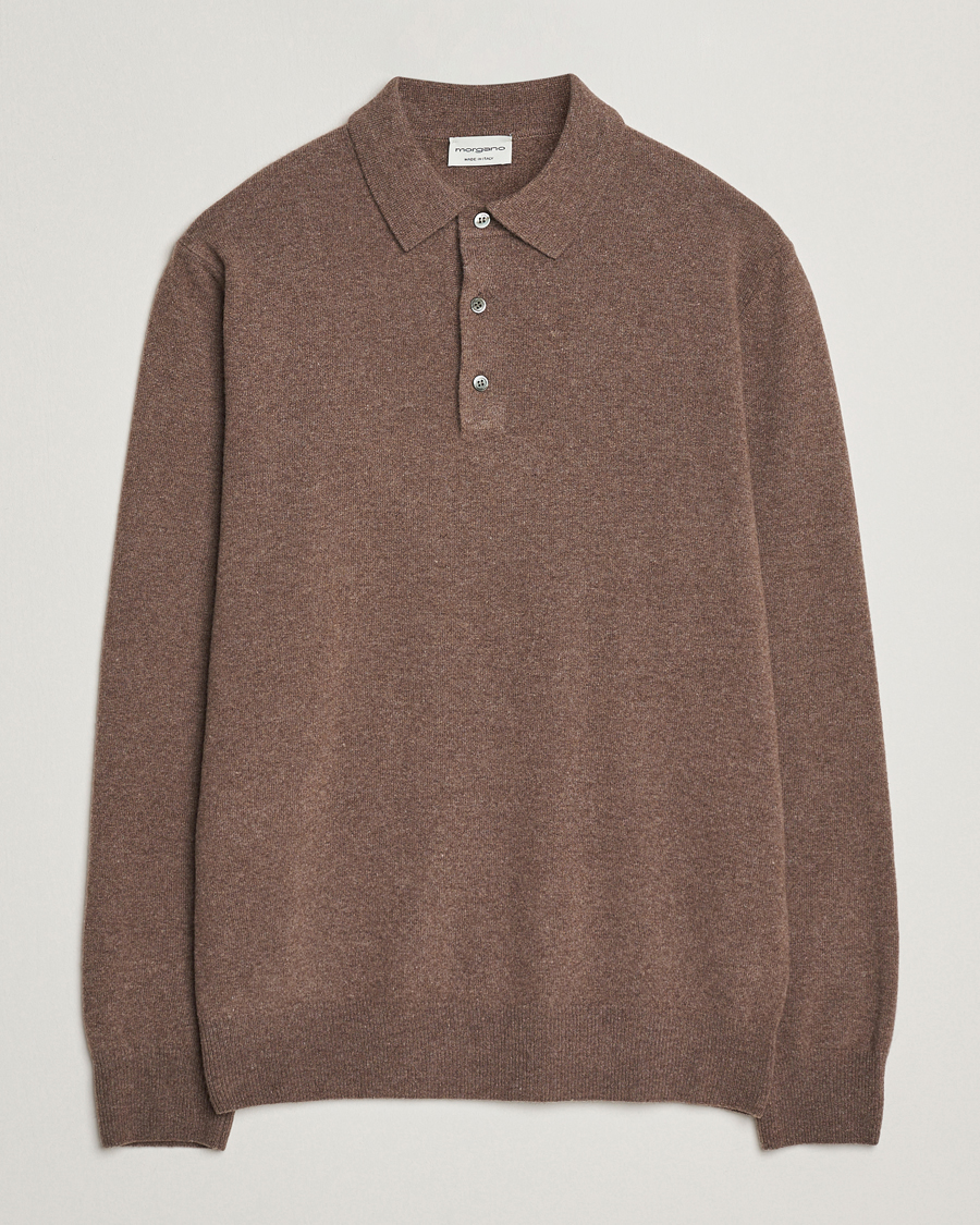 Herren | Pullover | Morgano | Wool/Cashmere Polo Brown