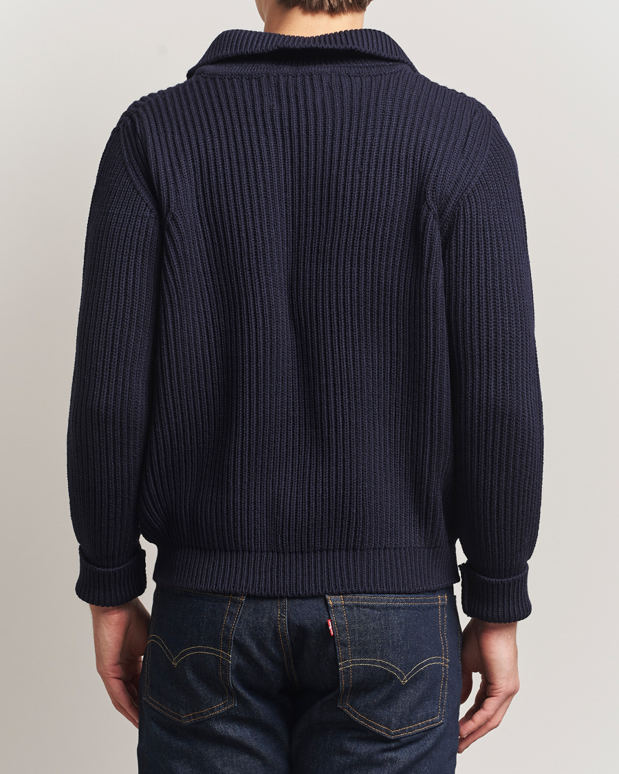 Herren | Pullover | Peregrine | Fisherman Merino Zip Cardigan Navy