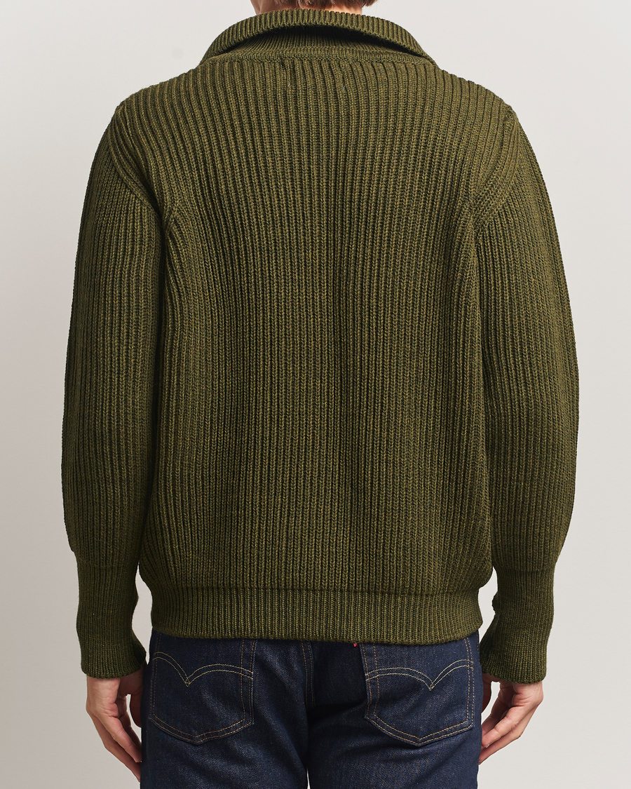 Herren | Pullover | Peregrine | Fisherman Merino Zip Cardigan Olive