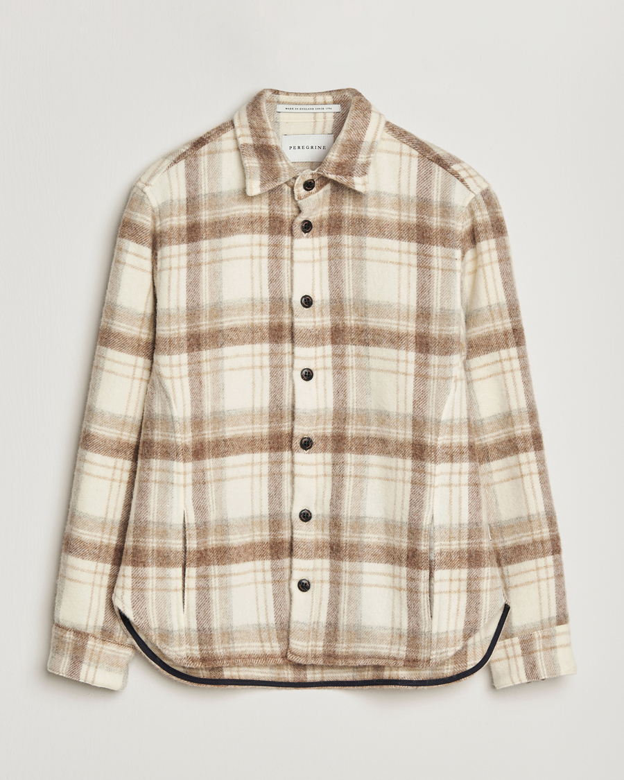 Herren | Hemden | Peregrine | Moon Wool Check Overshirt Beige
