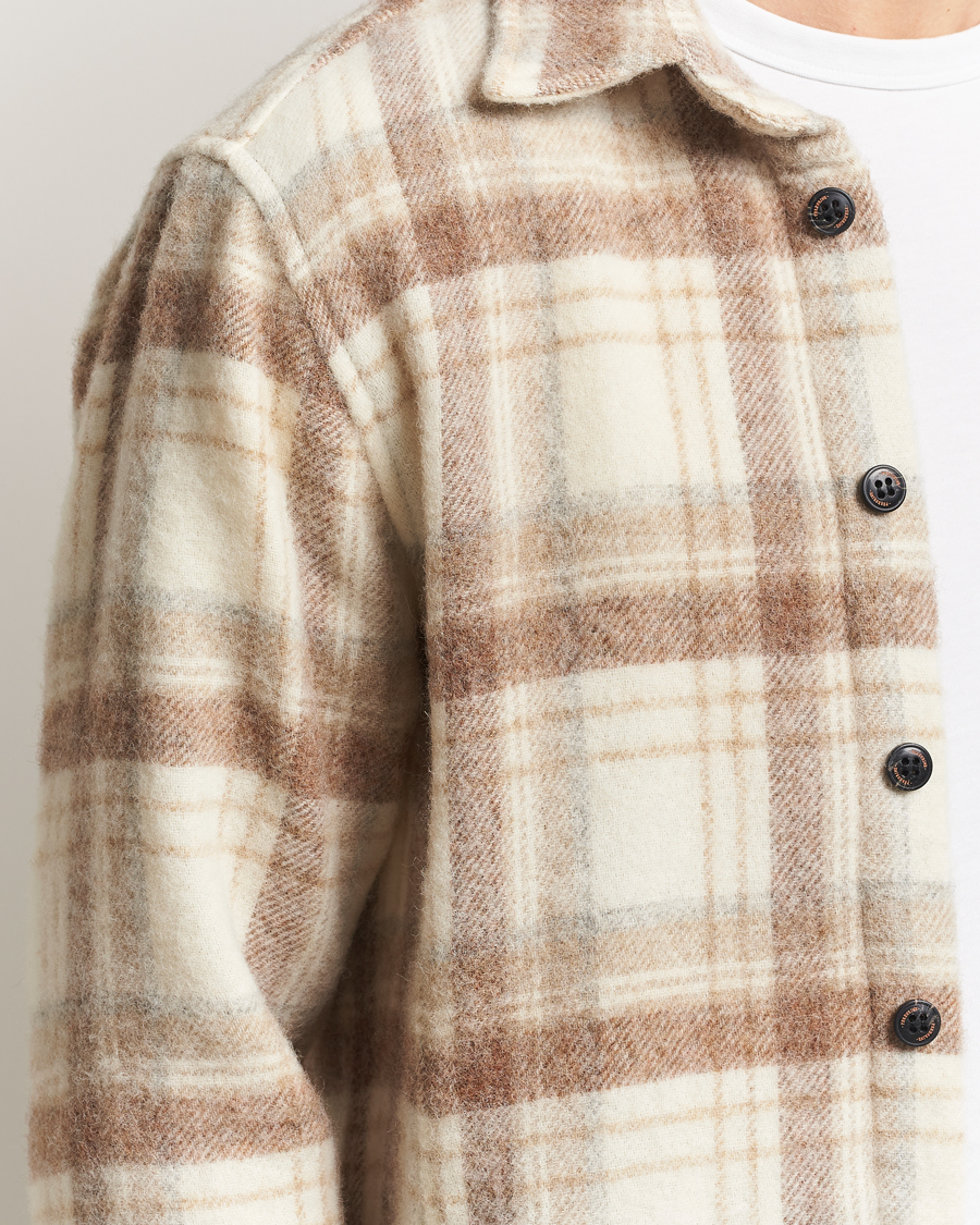 Herren | Hemden | Peregrine | Moon Wool Check Overshirt Beige