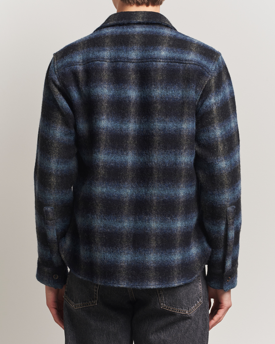 Herren | Hemden | Peregrine | Moon Wool Check Overshirt Navy
