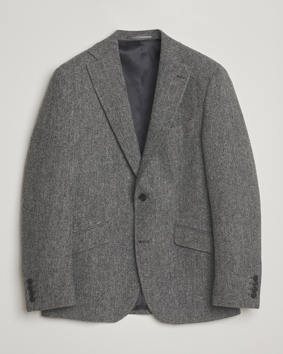 Herren | Sakkos | Walker Slater | Edward Lambswool Herringbone Blazer Dark Grey