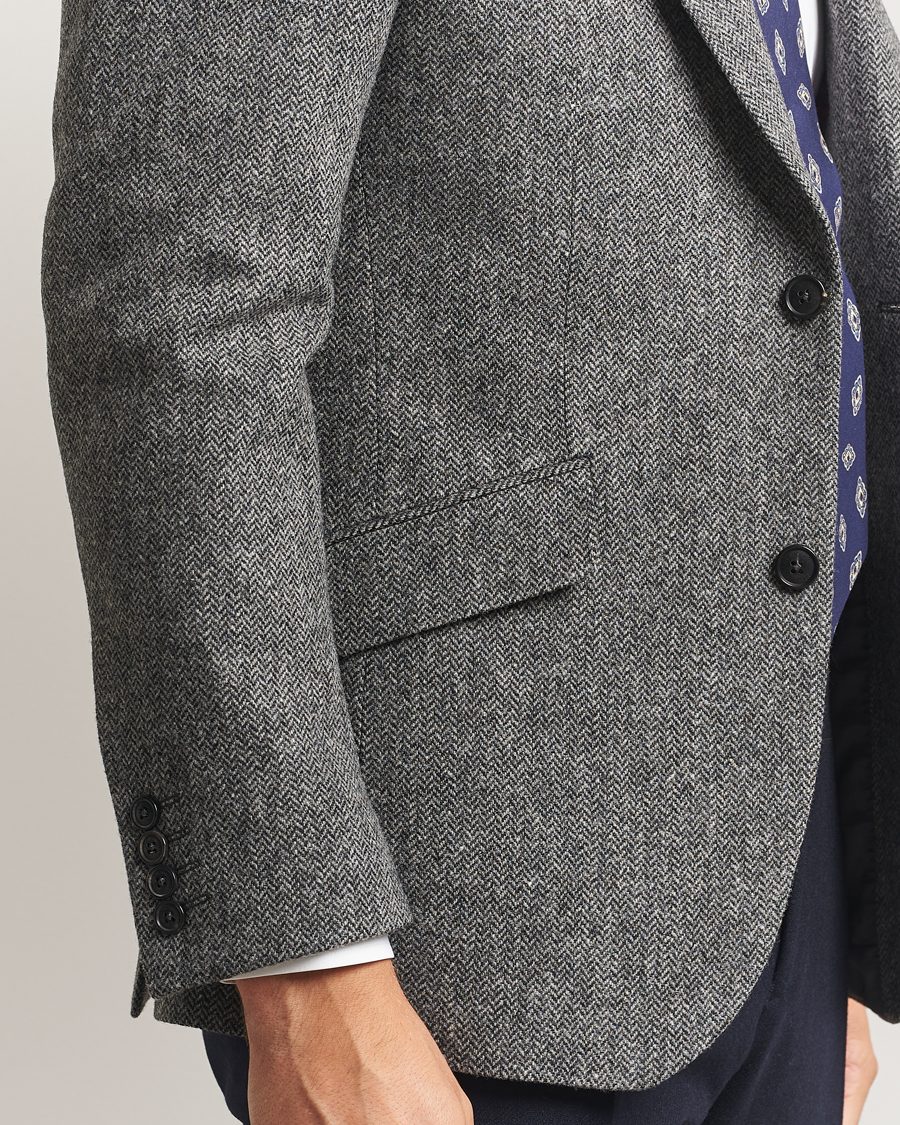 Herren | Sakkos | Walker Slater | Edward Lambswool Herringbone Blazer Dark Grey