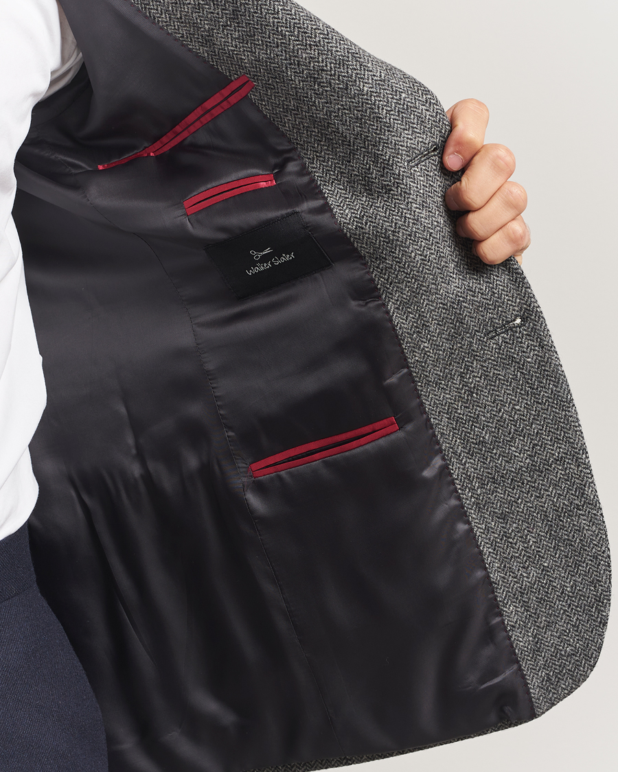 Herren | Sakkos | Walker Slater | Edward Lambswool Herringbone Blazer Dark Grey