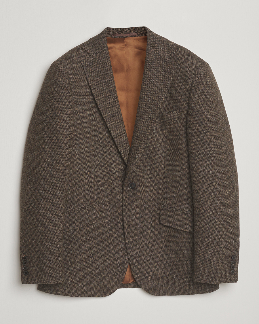 Herren | Sakkos | Walker Slater | Edward Lambswool Herringbone Blazer Dark Brown