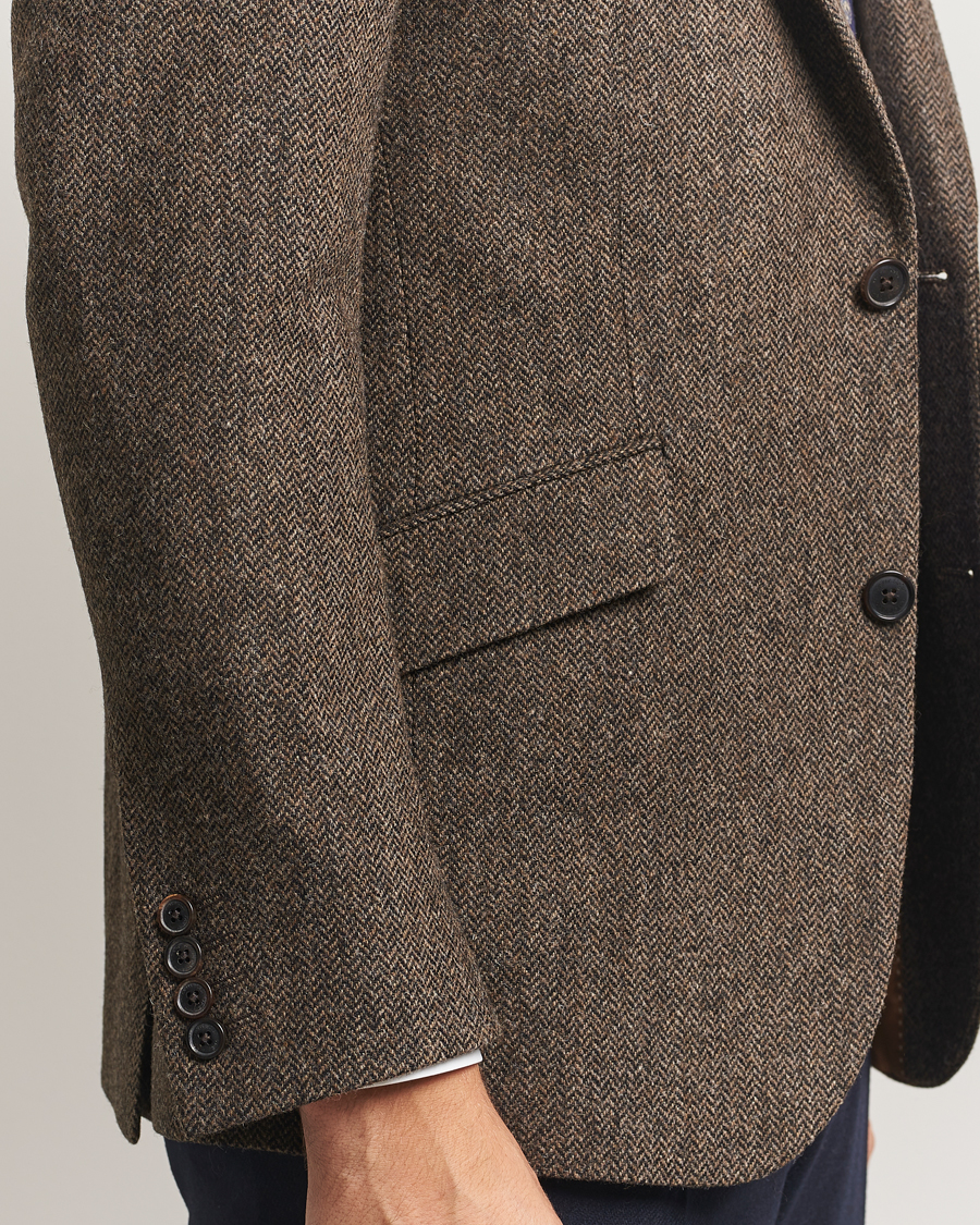 Herren | Sakkos | Walker Slater | Edward Lambswool Herringbone Blazer Dark Brown