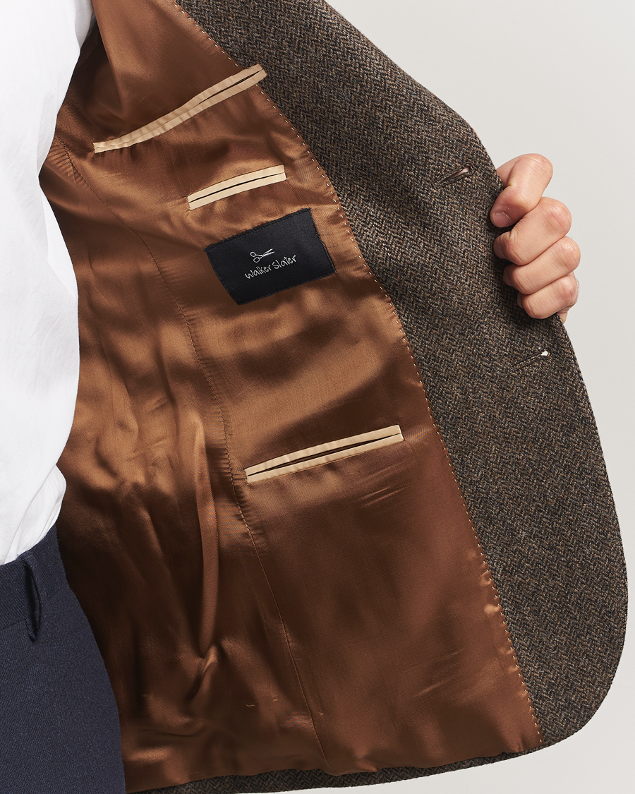 Herren | Sakkos | Walker Slater | Edward Lambswool Herringbone Blazer Dark Brown