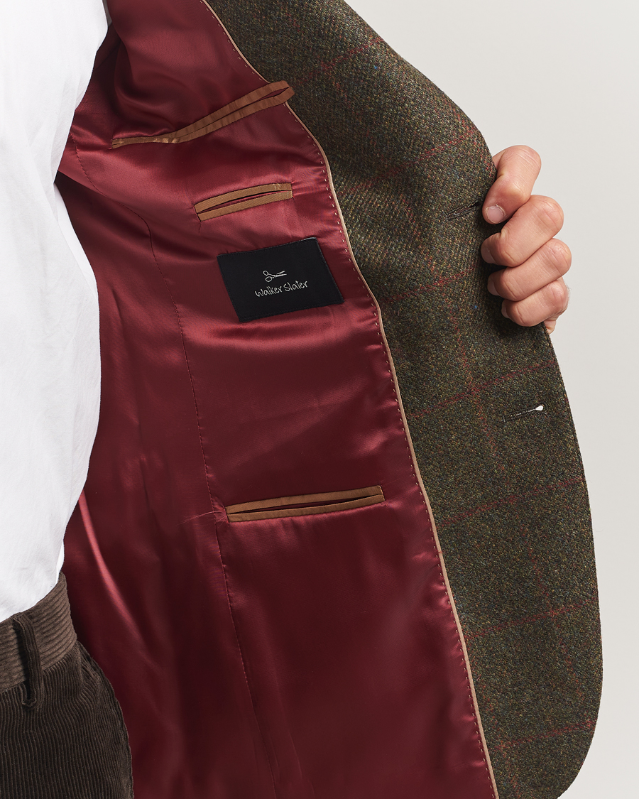 Herren | Sakkos | Walker Slater | Edward Lambswool Windowpane Blazer Dark Green