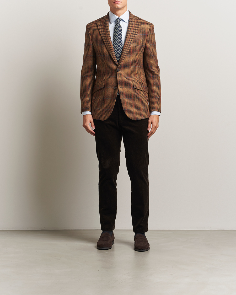 Herren | Sakkos | Walker Slater | Edward Lambswool Dogtooth Blazer Brown