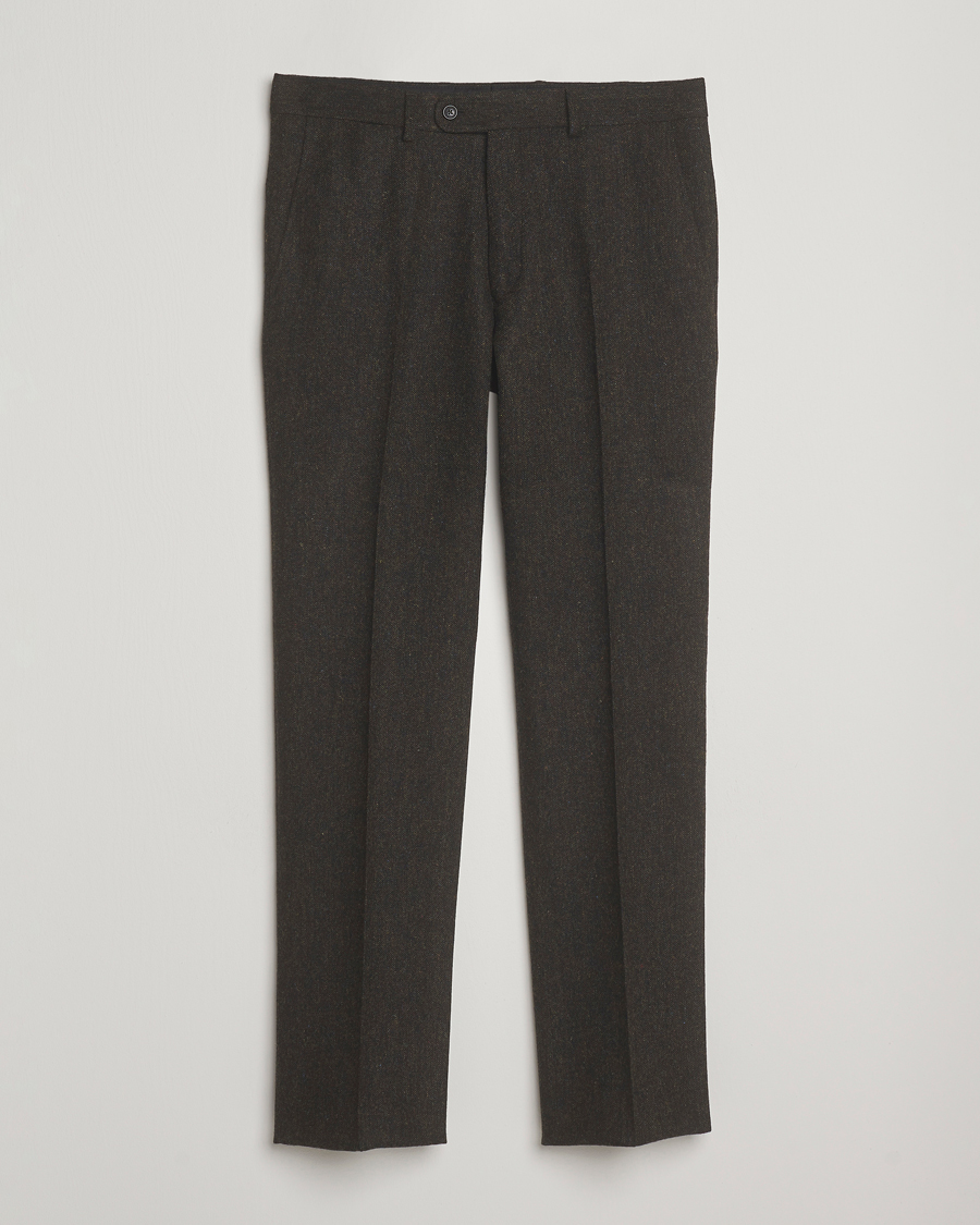 Herren | Sakkos | Walker Slater | Edward Shetland Wool Donegal Trousers Dark Brown