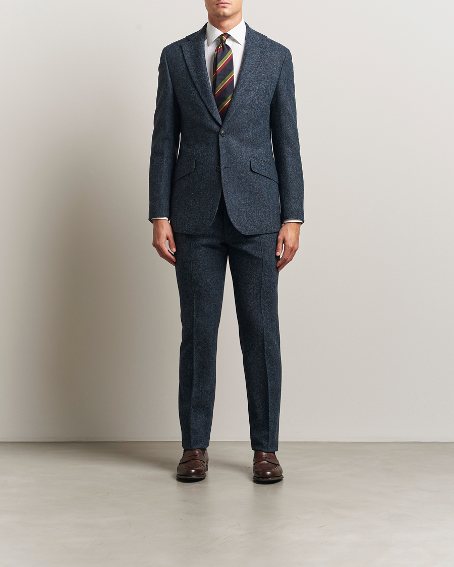 Herren | Hosen | Walker Slater | Edward Shetland Wool Donegal Trousers Navy