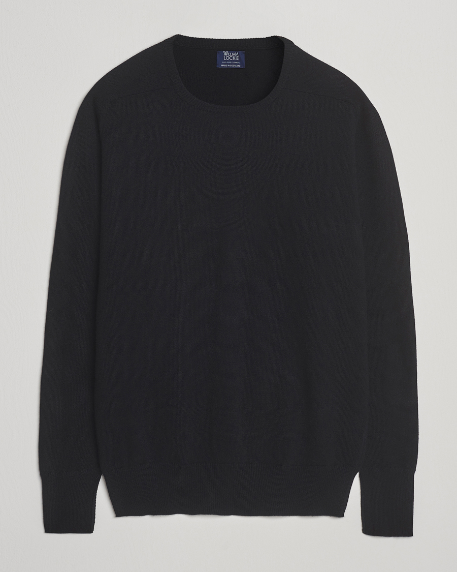 Herren | Pullover | William Lockie | Melrose Cashmere Crew Neck Black