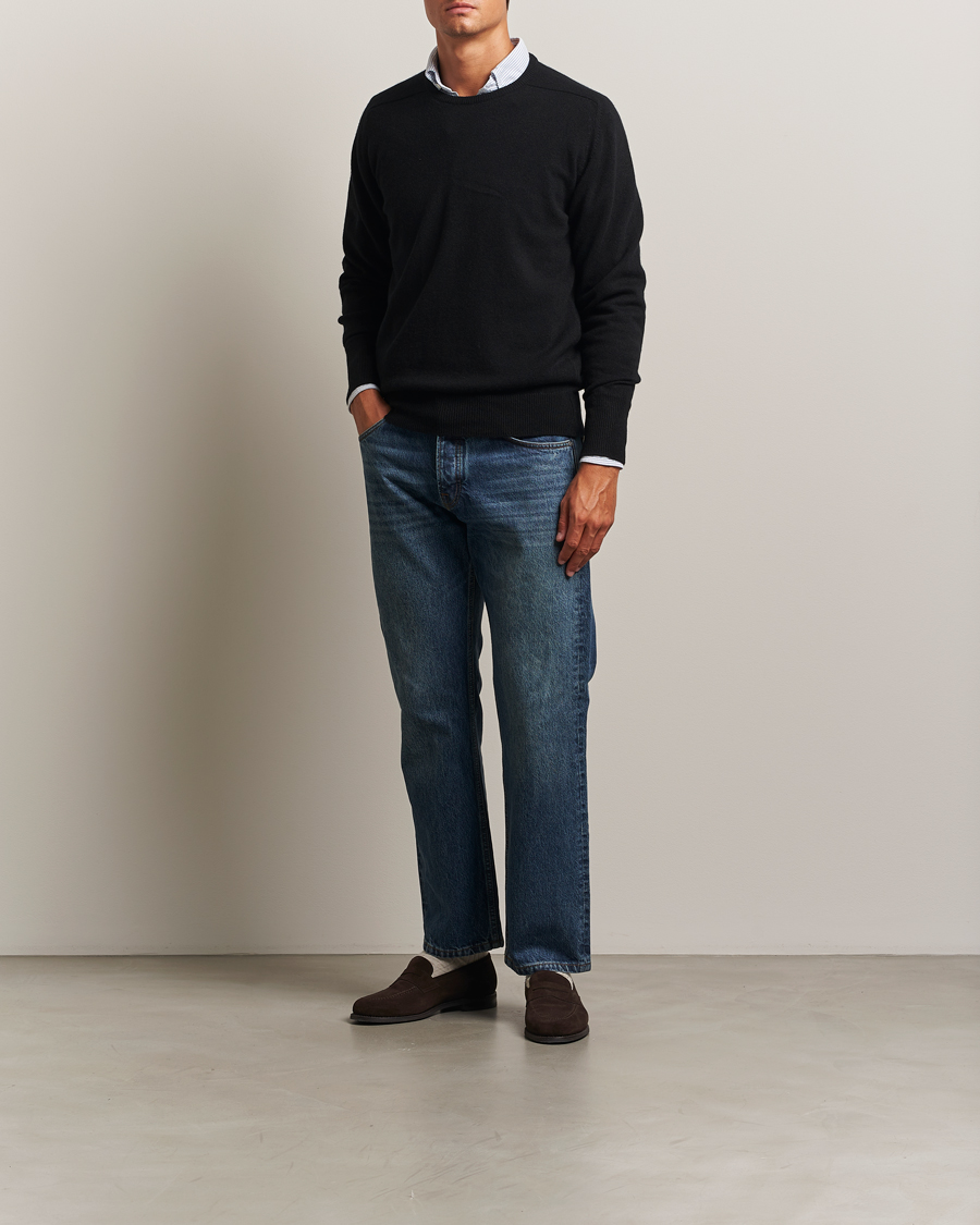 Herren | Pullover | William Lockie | Melrose Cashmere Crew Neck Black