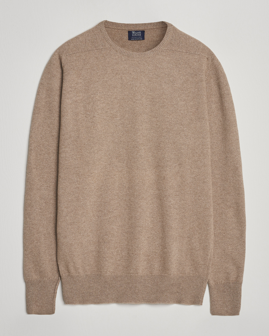 Herren | Pullover | William Lockie | Melrose Cashmere Crew Neck Dark Natural
