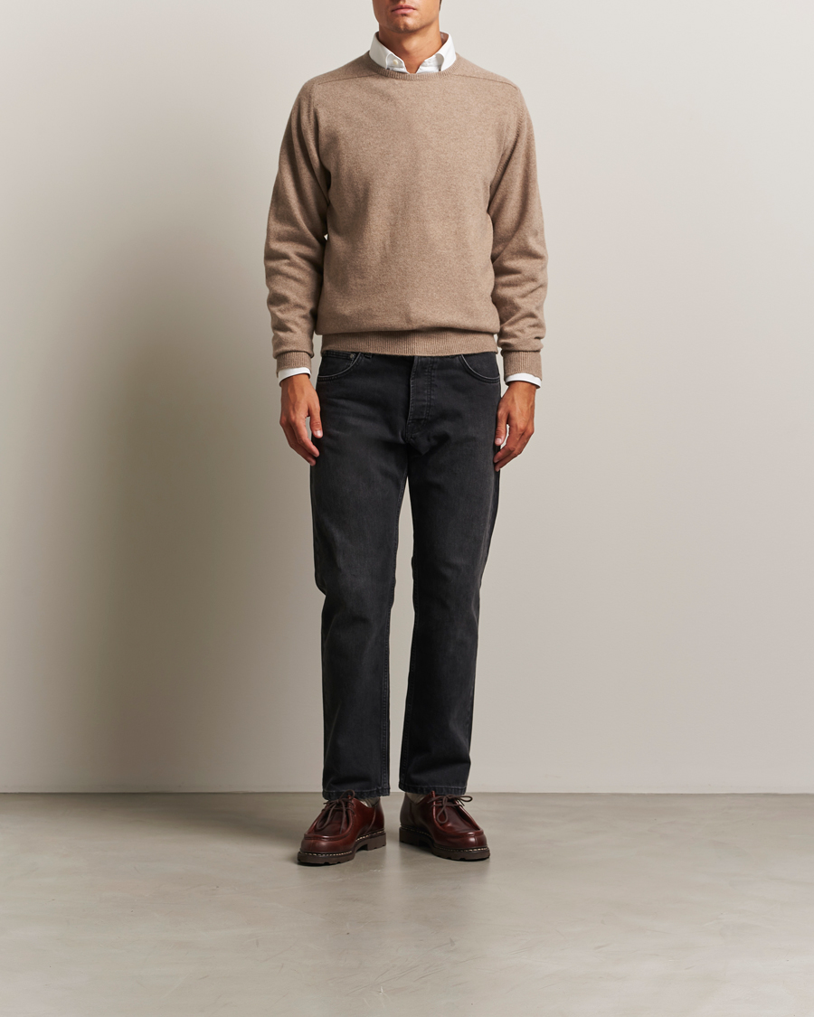 Herren | Pullover | William Lockie | Melrose Cashmere Crew Neck Dark Natural