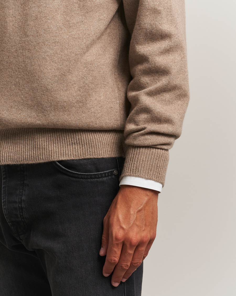 Herren | Pullover | William Lockie | Melrose Cashmere Crew Neck Dark Natural