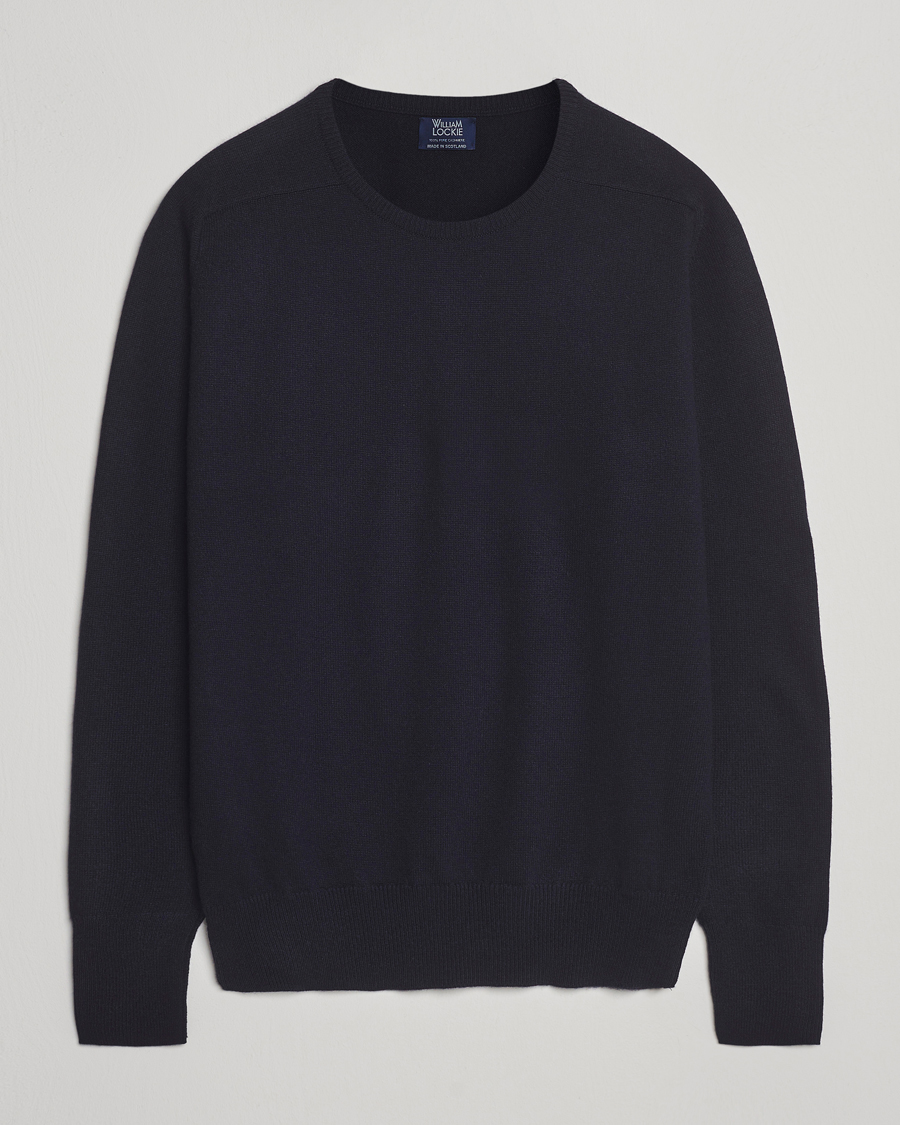 Herren | Pullover | William Lockie | Melrose Cashmere Crew Neck Dark Navy