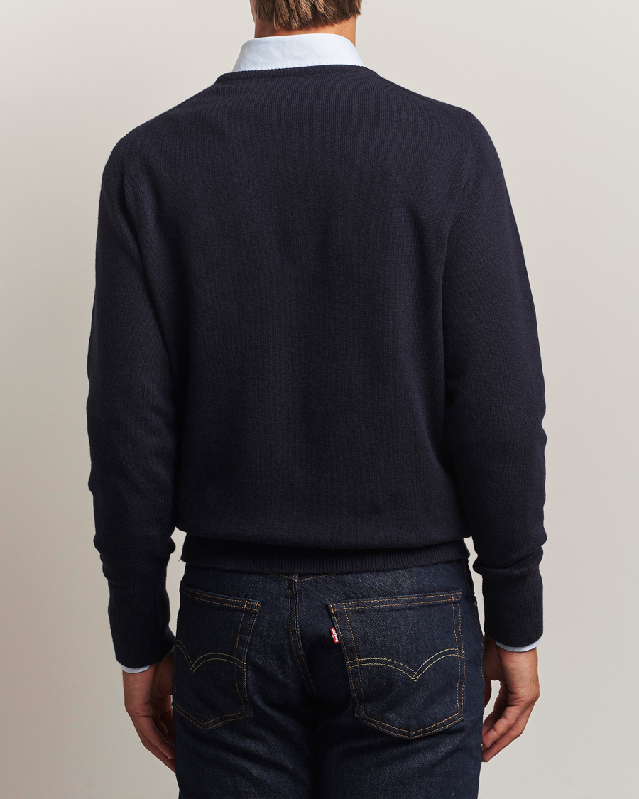 Herren | Pullover | William Lockie | Melrose Cashmere Crew Neck Dark Navy